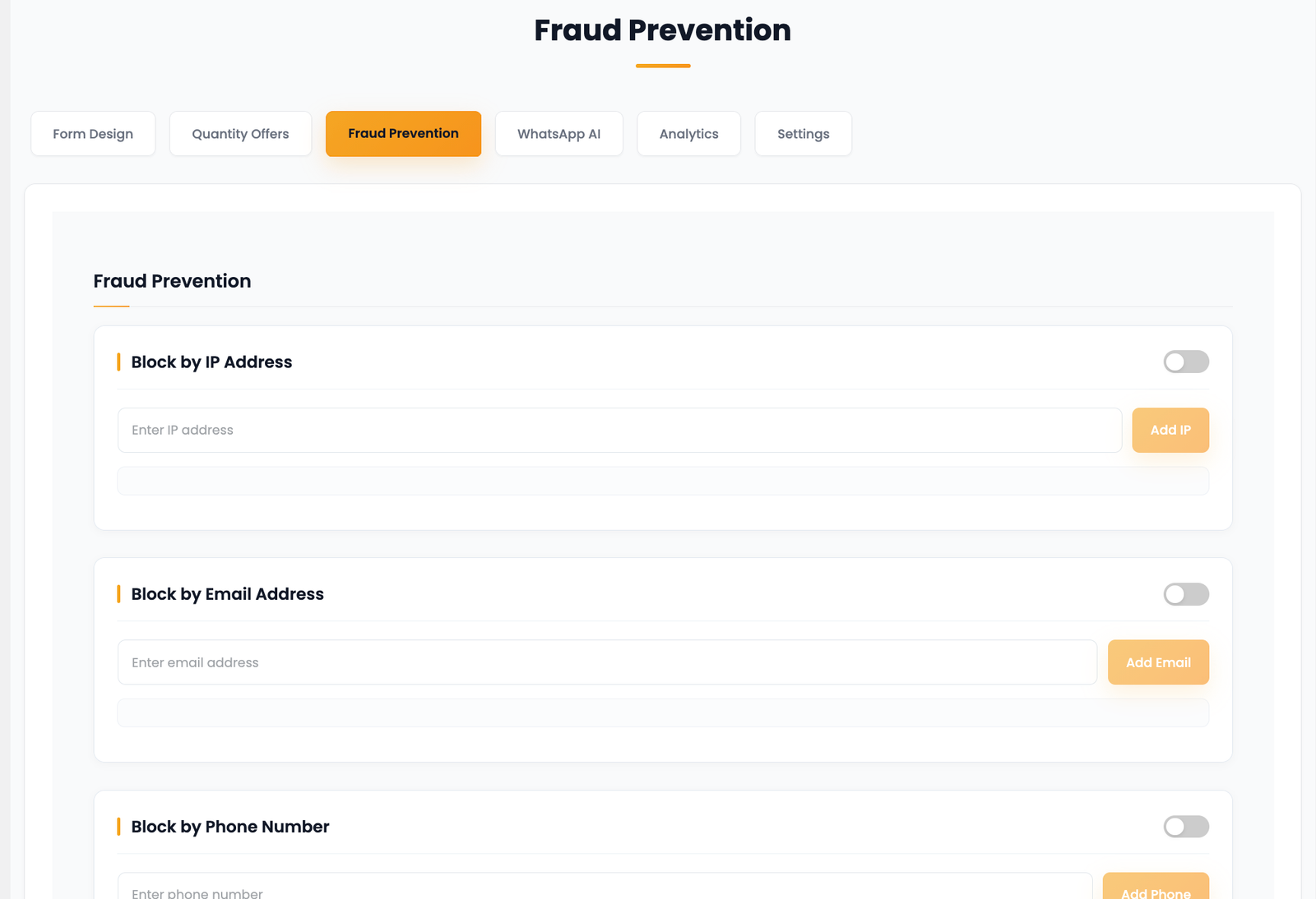 CodRobot plugin — Fraud Prevention screen